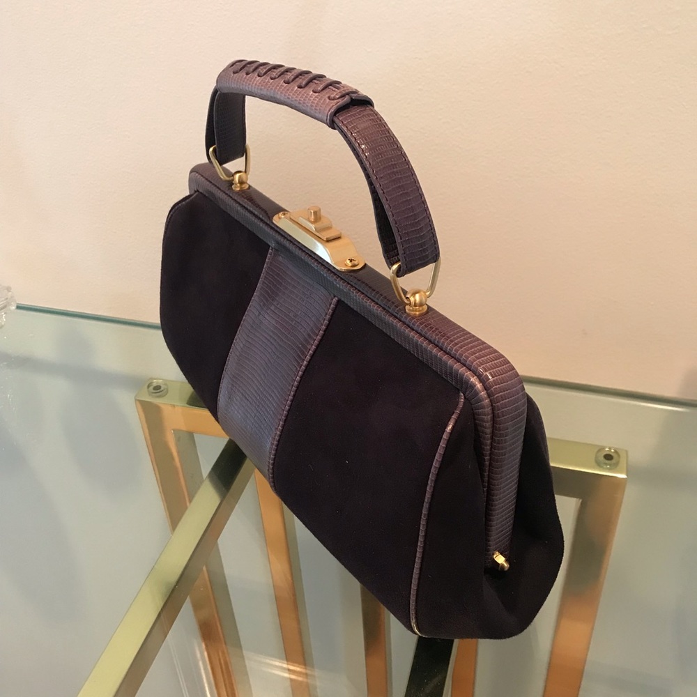 Gorgeous Via Spiga  Purple suede hand sac-voyage - Picture 2 of 7